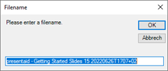 Save Selected Slides Name