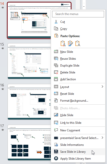 Slide Library Save